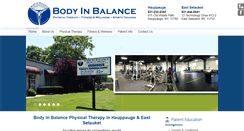 Desktop Screenshot of bodyinbalancephysicaltherapy.com