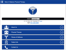 Tablet Screenshot of bodyinbalancephysicaltherapy.com